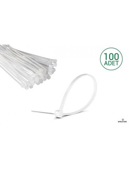 100 Adet Beyaz Plastik Kelepçe